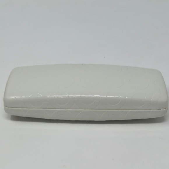Coach Accessories - Coach Ivory White Embossed Signature Eyeglass Hard Shell Case & Cloth 6 1/4"
